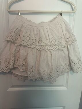 GAP Women's White Eyelet Tiered Skirt
